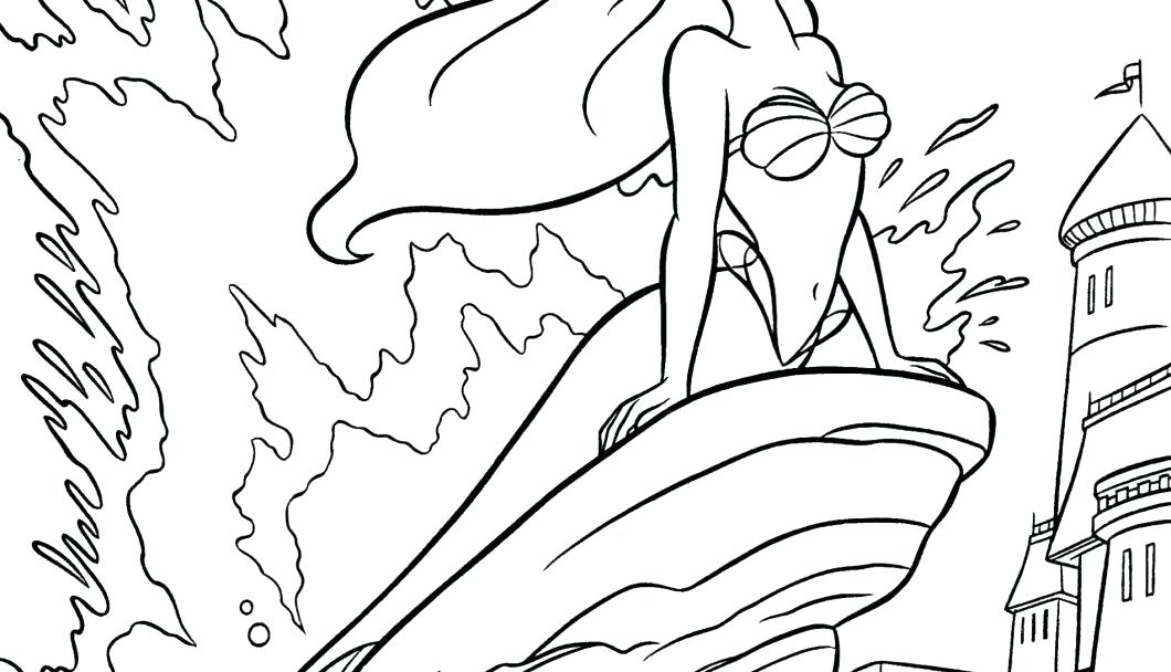 1060x608 Mermaid Girl Coloring Pages Little