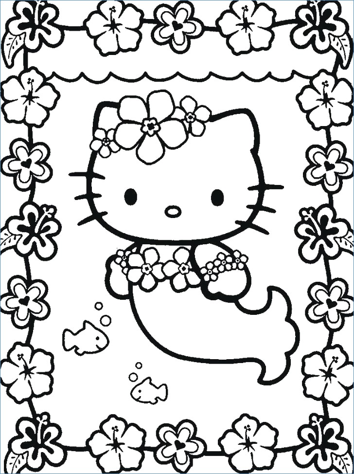 728x974 Hello Kitty Cute Mermaid Coloring Pages