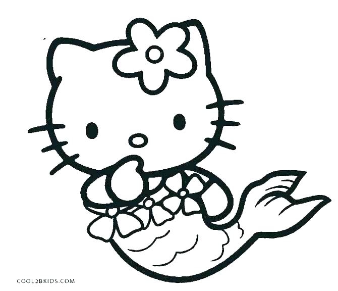 670x576 Coloring Pages Hello Kitty Mermaid Princess Hello Kitty Coloring