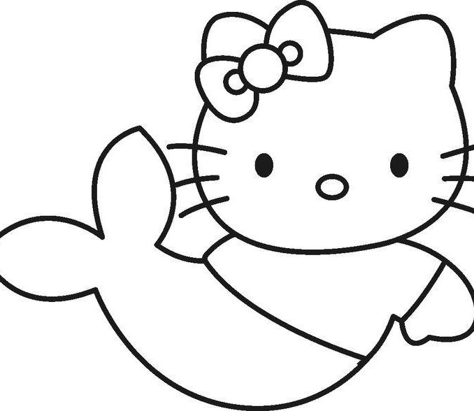 678x588 Simple Coloring Sheets Simple Hello Kitty Coloring Pagess