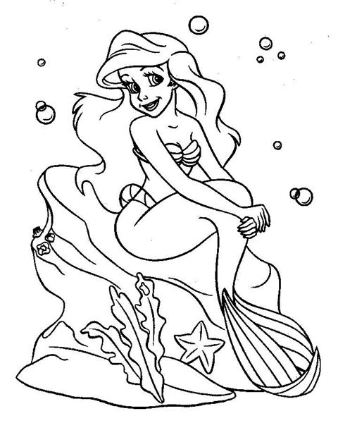 480x600 Free Ariel Mermaid Princess Coloring Page Cartoon Pages