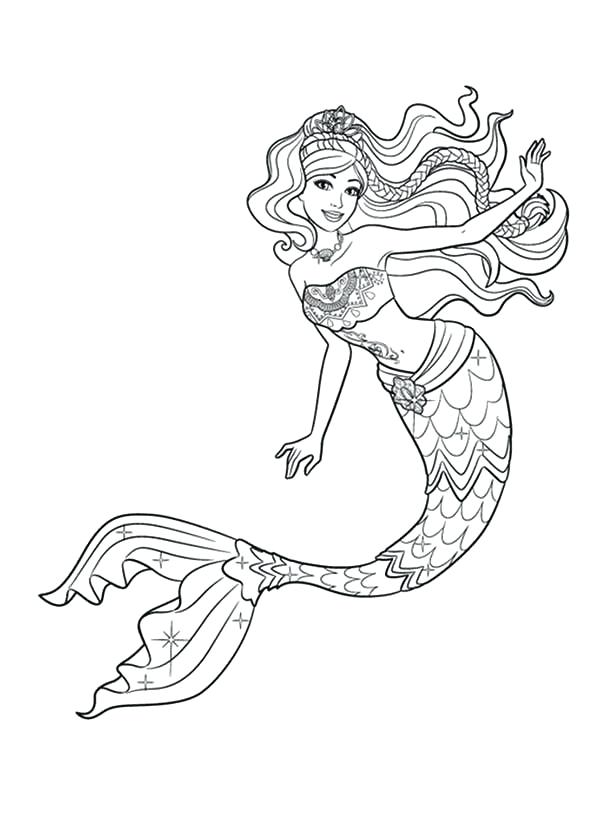 600x834 Mermaid Princess Coloring Pages Mermaid Barbie Mermaid Tale