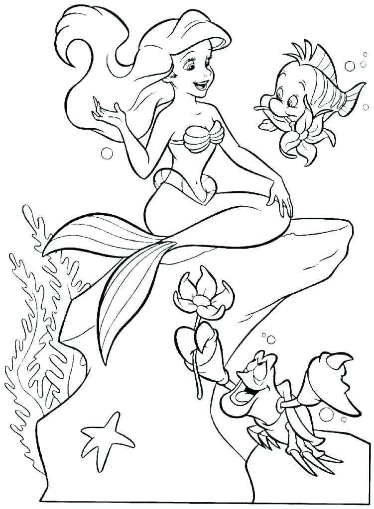 751x1024 The Little Mermaid Coloring Pages Cartoon As Mermaid Coloring