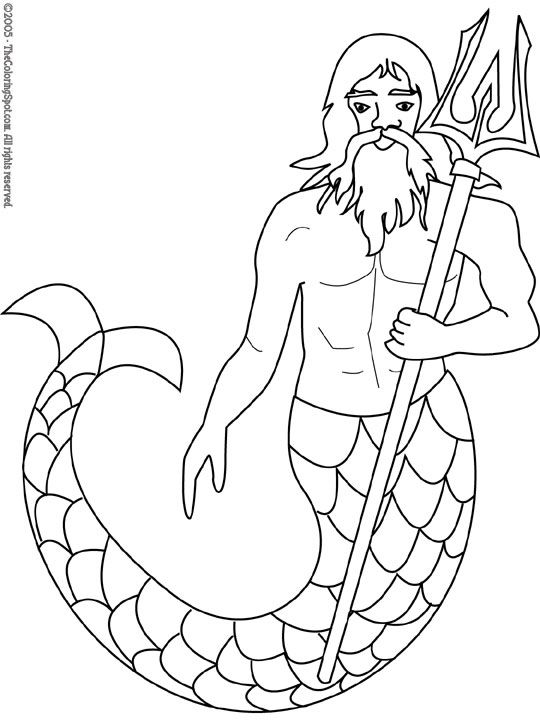 540x720 Merman Coloring Page For The Boys Kid Ideas