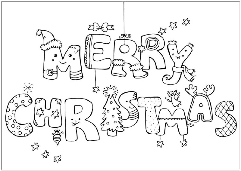 800x569 Merry Christmas Coloring Pages Printable Merry Christmas Coloring