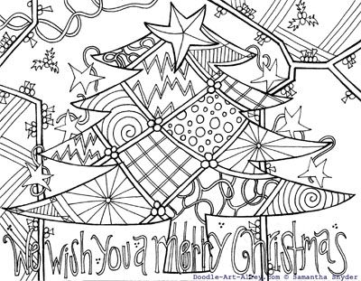 400x311 Doodle Coloring Pages For Christmas