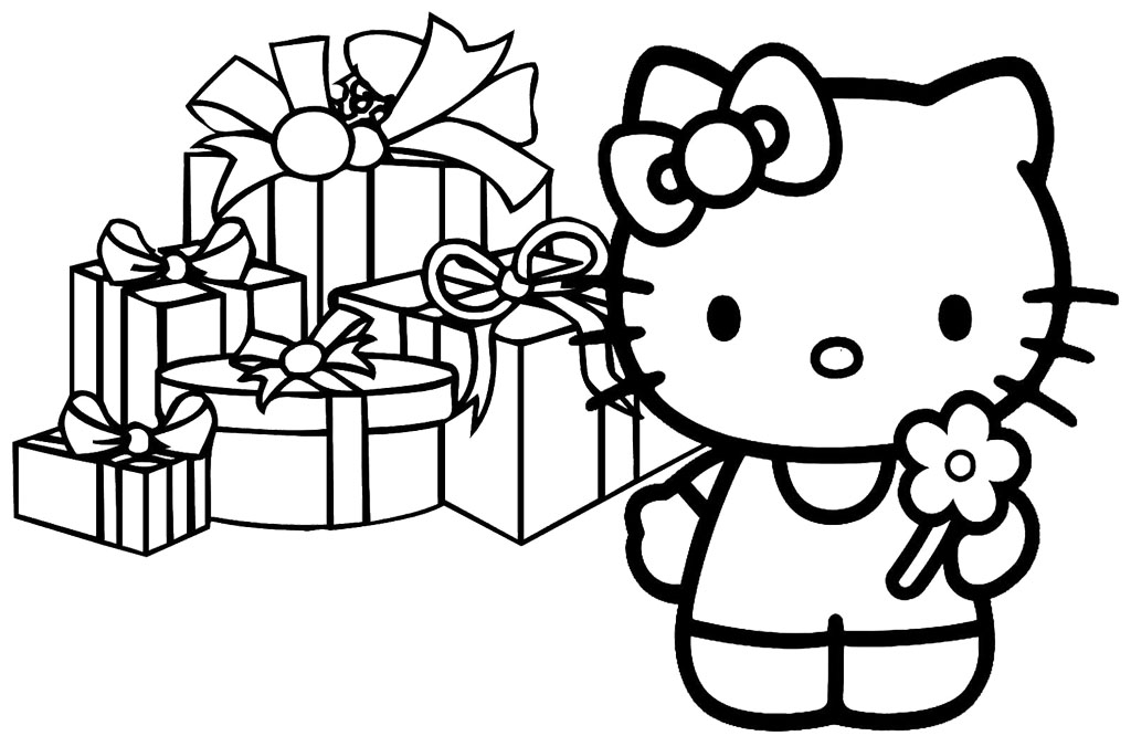 1024x666 Hello Kitty Christmas Coloring Pages Free Print