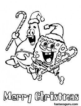 261x338 Printable Spongebob Merry Christmas Coloring Pages