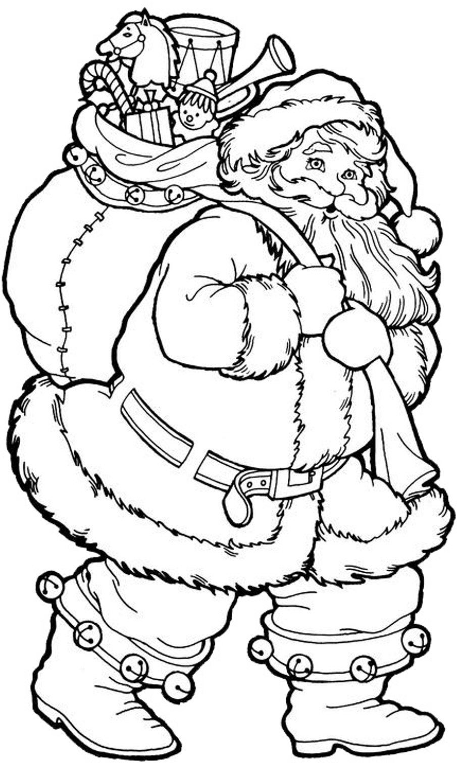 905x1512 Coloring Book Christmas Pages To Print Santa Color