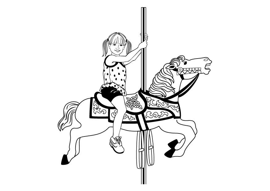 875x620 Coloring Page Merry Go Round