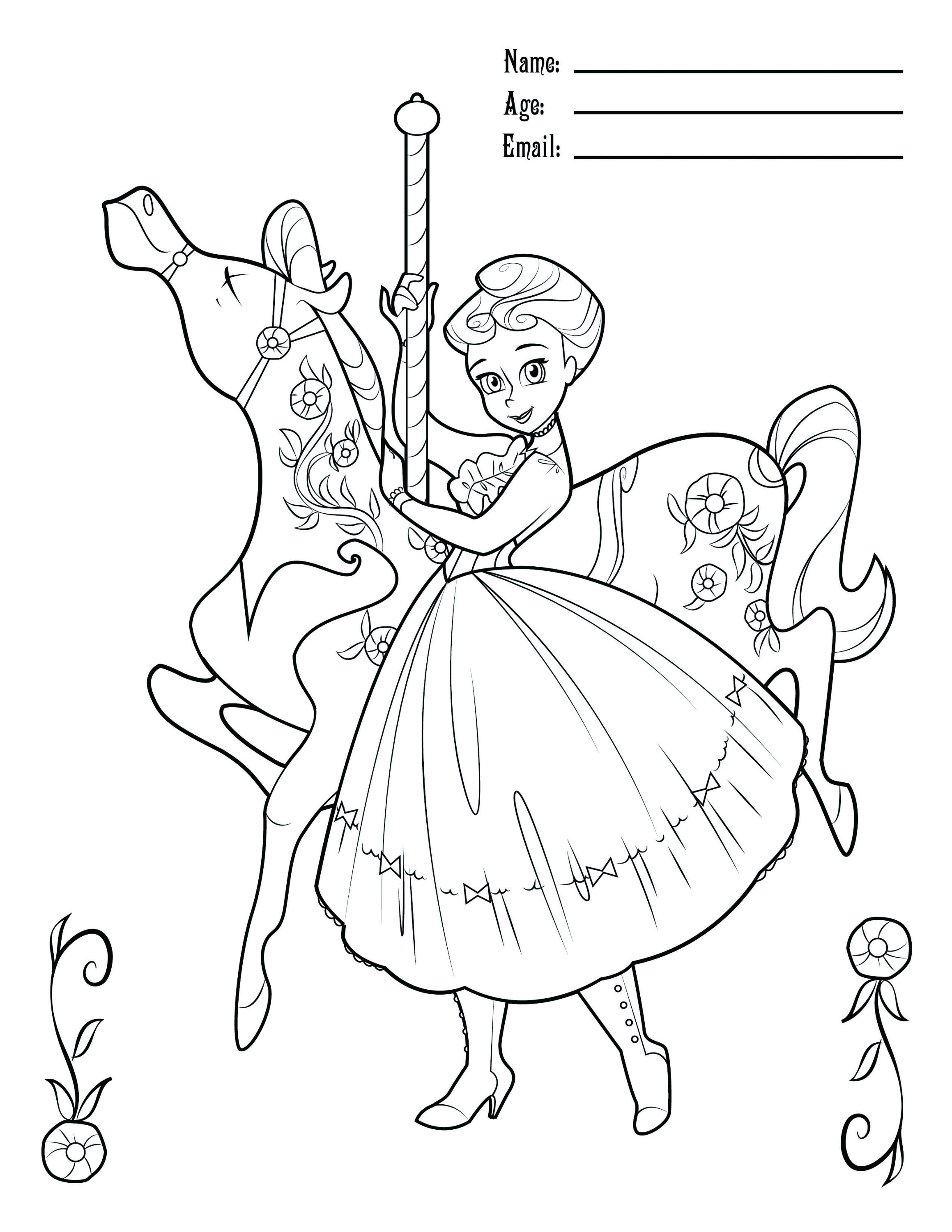 2318x3000 Awesome Coloring Pages Carousel Horses