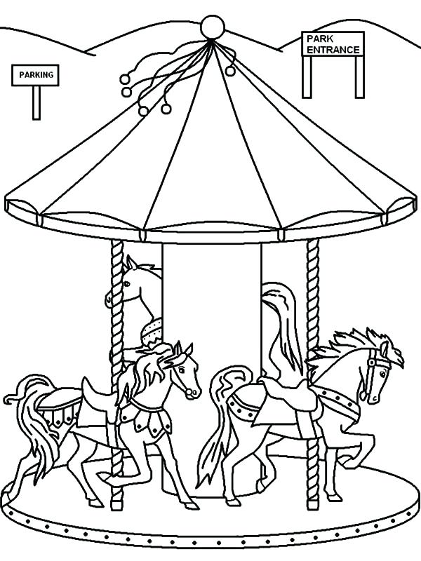 600x800 Wonderful Cool Carousel Coloring Page Kids Pages A Merry Go Round