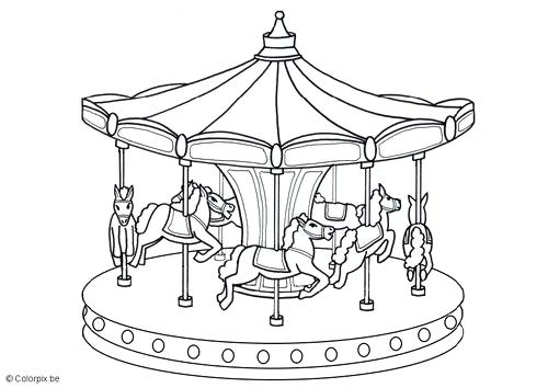 500x354 Carousel Coloring Page Merry Go Round Coloring Page Coloring Page