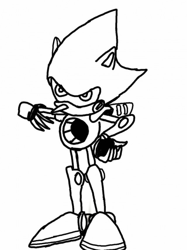 640x853 Metal Sonic Coloring Pages