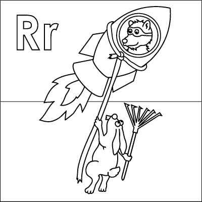 400x400 Letter R Coloring Page