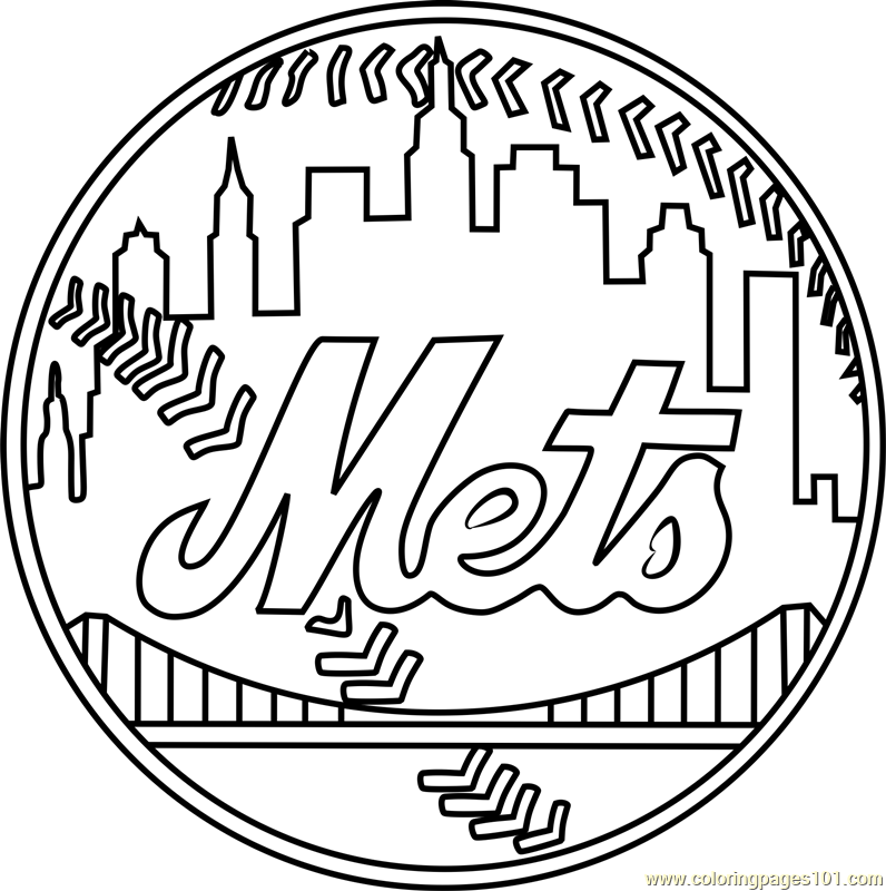796x800 New York Mets Logo Coloring Page