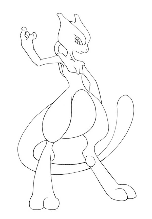 600x861 Drawing Of Mewtwo Coloring Page