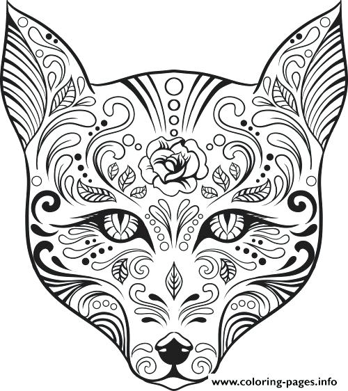 500x562 Mexican Skull Coloring Pages Sugar Skull Coloring Pages Print