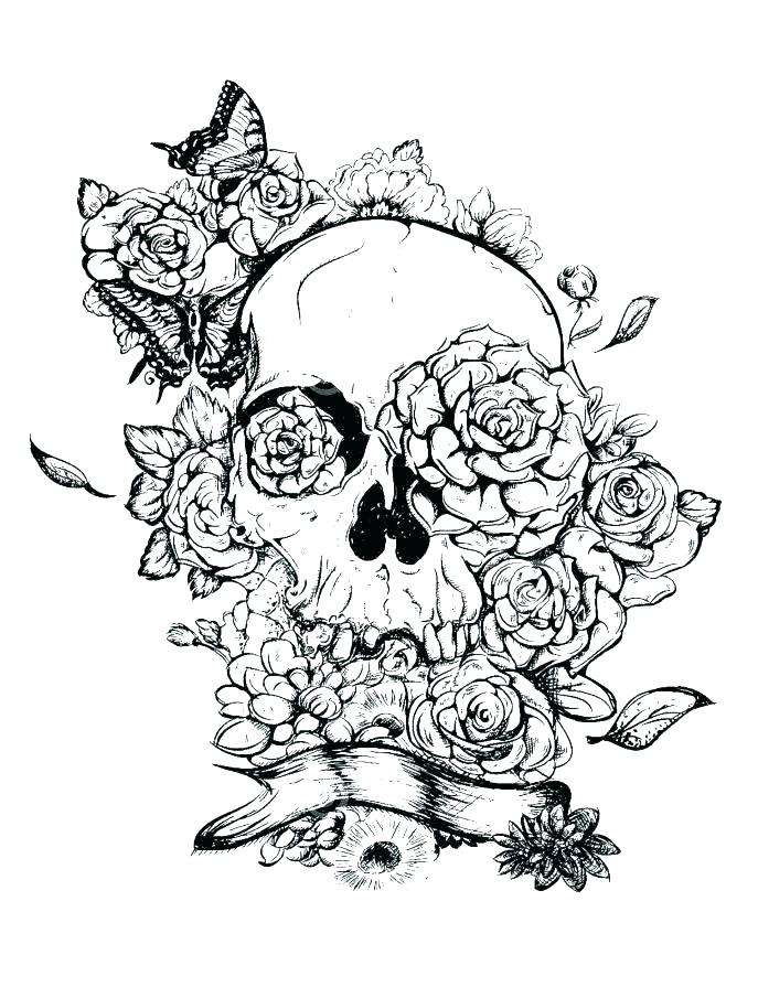 687x905 Skulls Coloring Pages