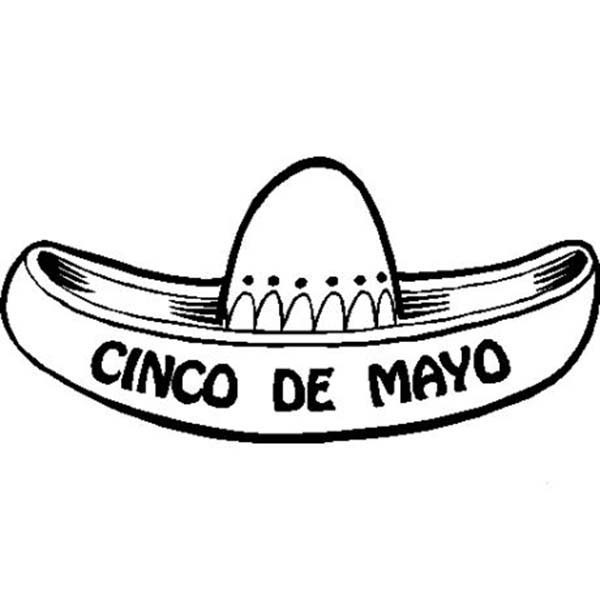 600x600 Mexico Traditional Hat Sombrero In Cinco De Mayo Coloring Pages