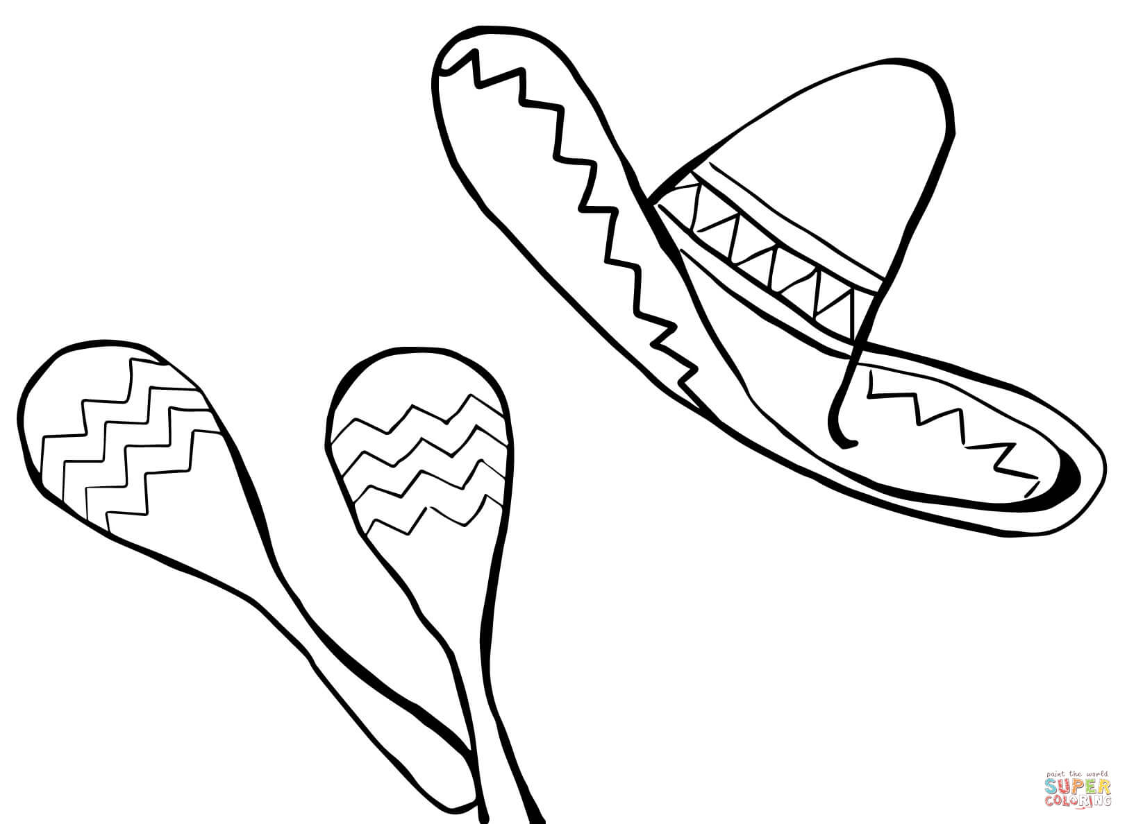 1623x1188 Alert Famous Sombrero Coloring Page Maracas And Free Printable