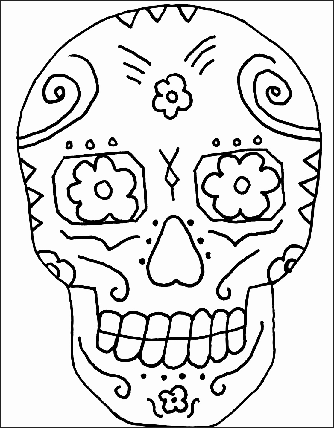 Mexican Sugar Skull Coloring Pages at GetDrawings | Free download