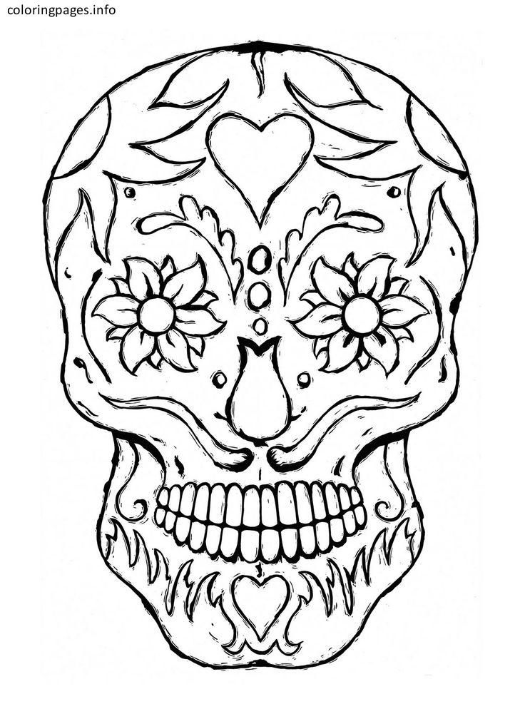 736x1001 Best Sugar Skull Coloring Pages Images On Coloring