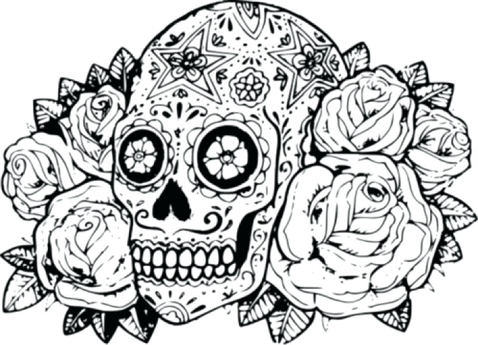 960x694 Coloring Pages Sugar Skull Collection Printable Coloring Pages
