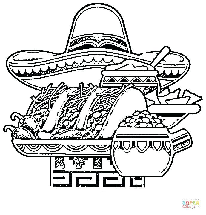 690x720 Mexico Coloring Pages Free Coloring Pages Mexican National Food