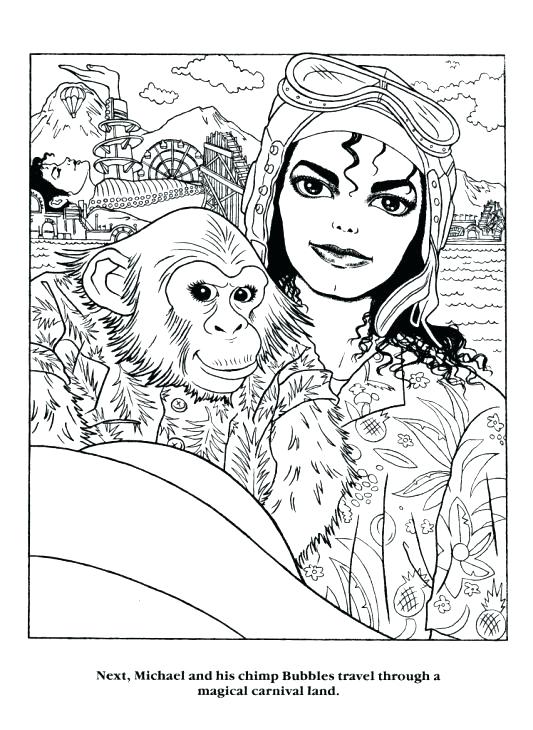 533x730 Michael Jackson Coloring Page Coloring Pages Holding A Chimpanzee
