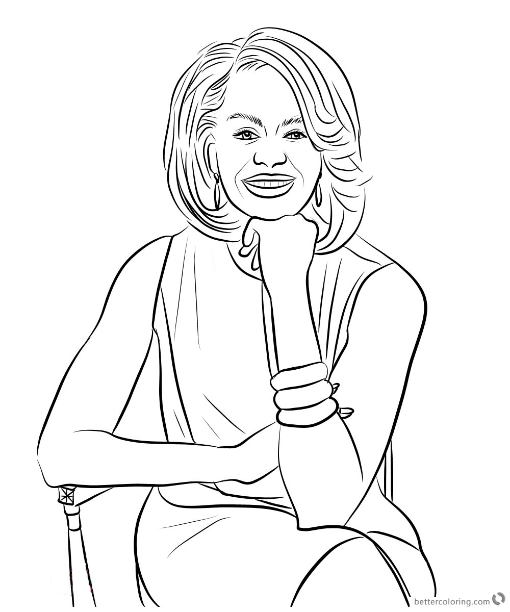 1000x1200 Michelle Obama Coloring Page Sitting On A Chair
