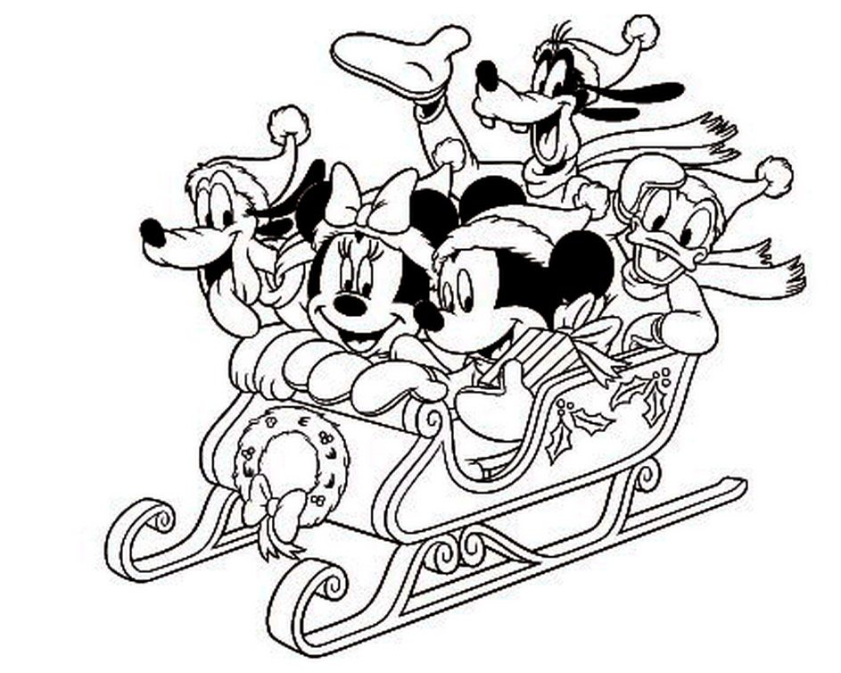943x754 Mickey And Friends In Winter Coloring Page Boys Pages