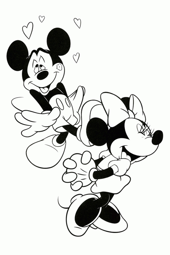 567x850 Mickey And Minnie Mouse Love Coloring Pages Collection Free