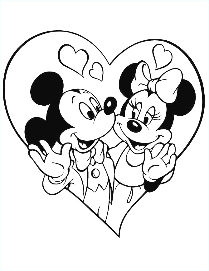 670x867 Mickey Kisses Minnie Disney Coloring Pages