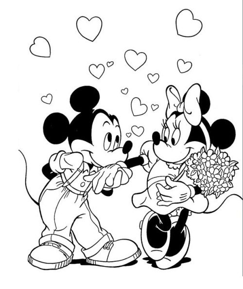 Mickey And Minnie Kissing Coloring Pages at GetDrawings | Free download