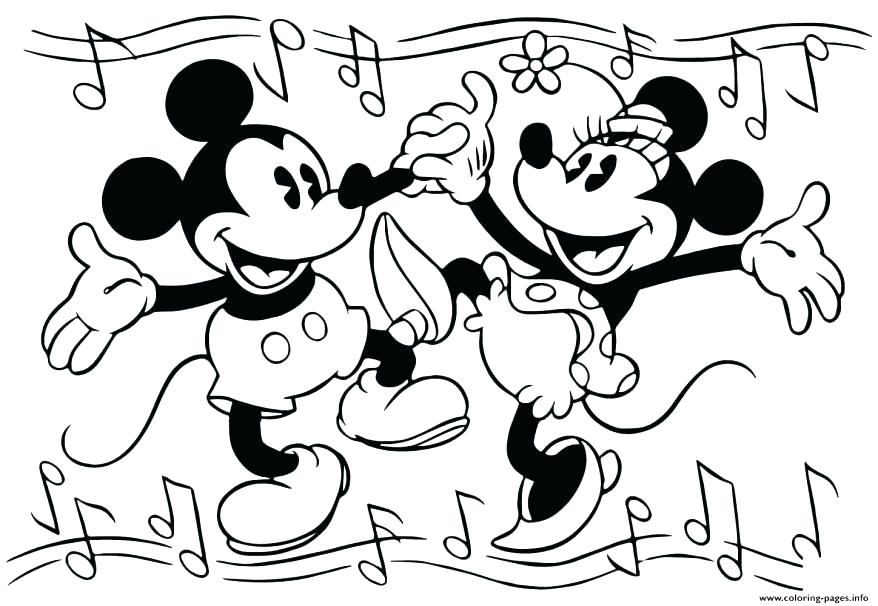 878x606 Mickey And Minnie Kissing Coloring Pages Printable Mouse Prints