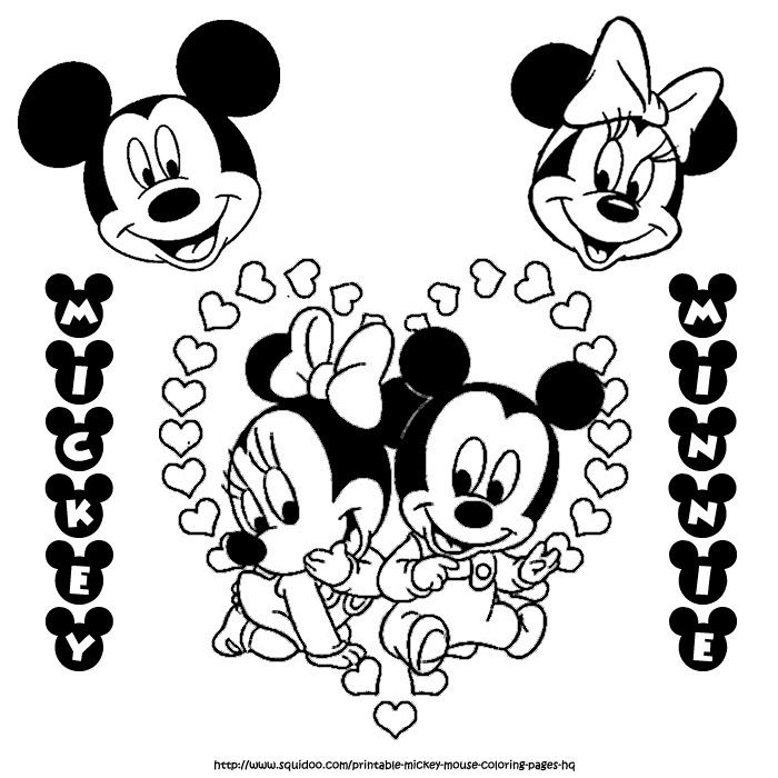 Mickey And Minnie Mouse Coloring Pages