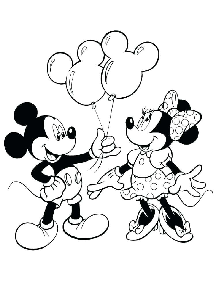 750x1000 Mickey And Minnie Mouse Coloring Pages Free