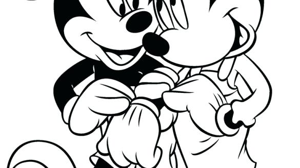 585x329 Mickey Minnie Sheets Kissing Mouse Coloring Pages Printable
