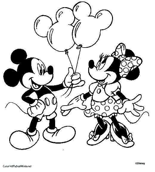 520x575 Mickey Mouse And Minnie Mouse Coloring Pages