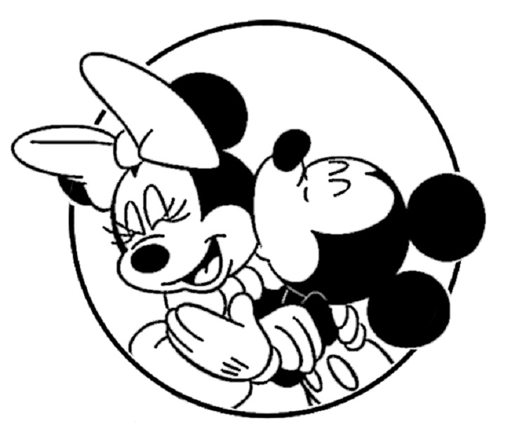 750x624 Mickey And Minnie Mouse Kissing Coloring Pages