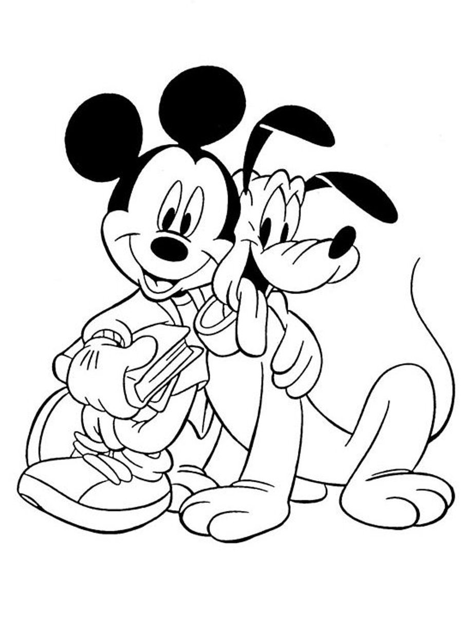 913x1236 Mickey Mouse And Pluto Coloring Pages Cartoon On Coloring Pages
