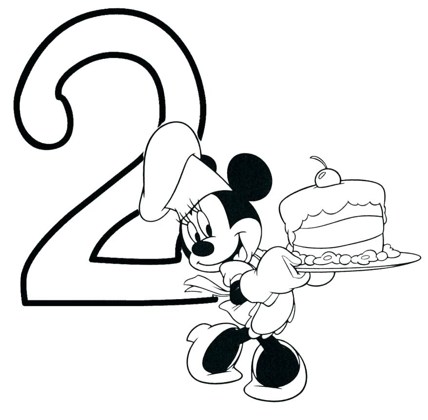 878x862 Mickey Mouse Happy Birthday Coloring Pages