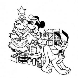300x300 Mickey Mouse Christmas Coloring Pages