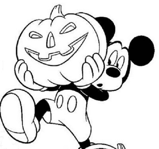520x490 Disney Mickey Mouse Halloween Coloring Pages