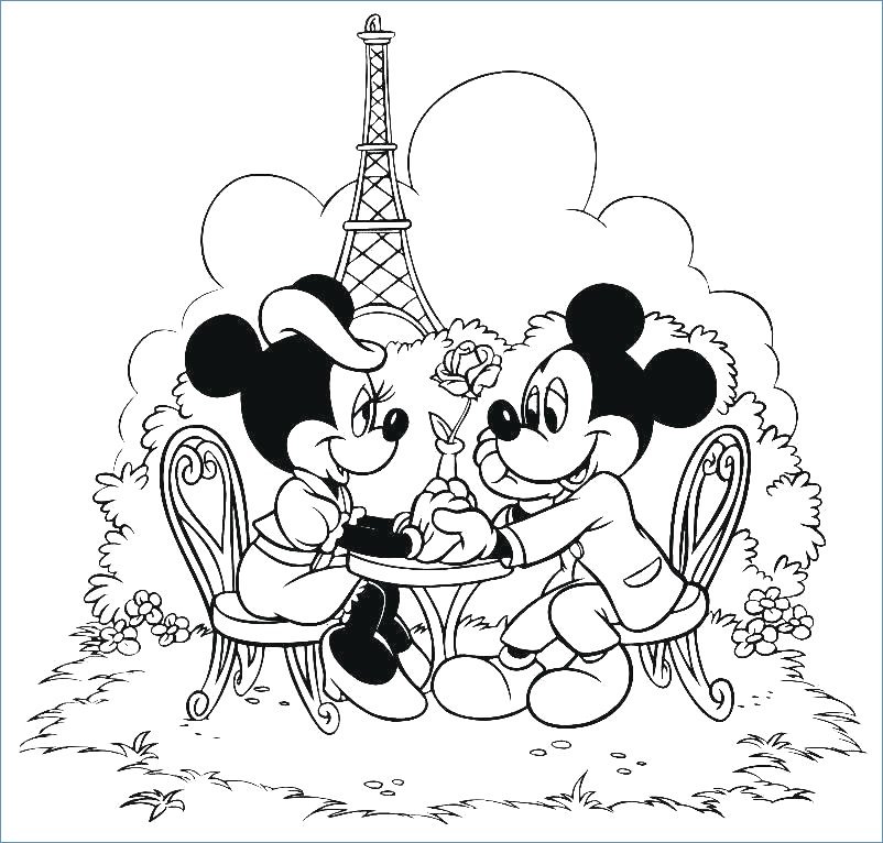 802x766 Mickey Minnie Pluto Christmas Mail Coloring Page