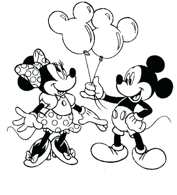 615x680 Minnie And Mickey Mouse Coloring Pages
