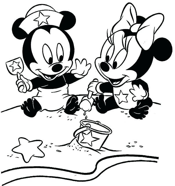 604x640 Mickey And Minnie Coloring Pages Cartoon Design Baby Mickey Mouse