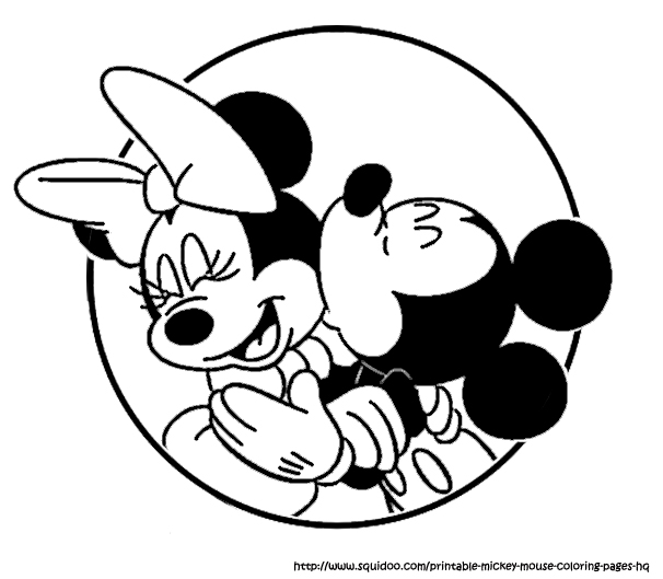 606x529 Minnie And Mickey Kissing Coloring Pages