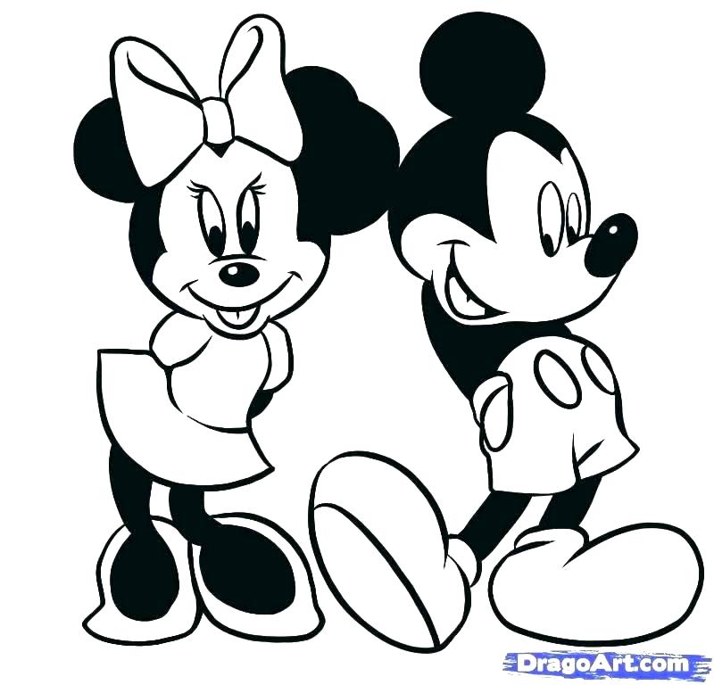 800x768 Mickey Mouse Minnie Mouse Coloring Pages